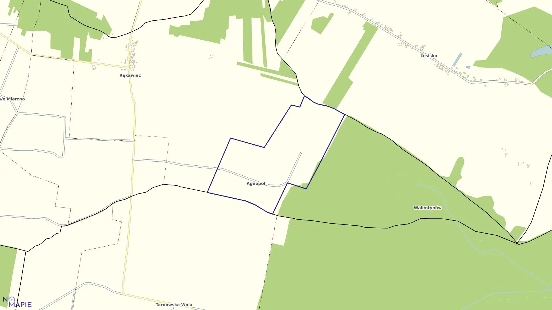 Mapa obrębu AGNOPOL w gminie Budziszewice
